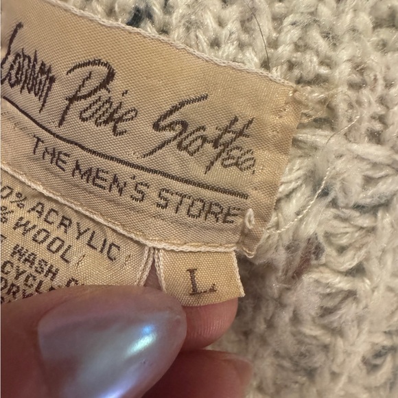 The Men’s Store Vintage Cozy Cream Knit Cardigan - Picture 4 of 6